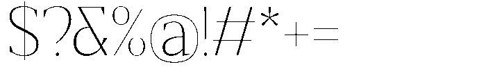 Mustank Serif Thin Font OTHER CHARS