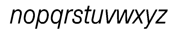 Muoto CondensedLightItalic Font LOWERCASE