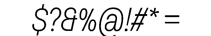 Muoto CondensedThinItalic Font OTHER CHARS