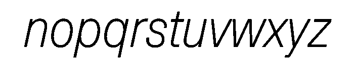 Muoto CondensedThinItalic Font LOWERCASE