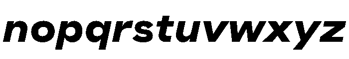 Muoto ExtendedBlackItalic Font LOWERCASE
