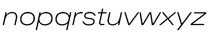 Muoto ExtendedThinItalic Font LOWERCASE