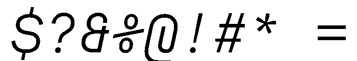 MuotoMono LightItalic Font OTHER CHARS