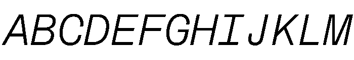 MuotoMono LightItalic Font UPPERCASE