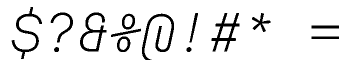MuotoMono ThinItalic Font OTHER CHARS