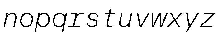 MuotoMono ThinItalic Font LOWERCASE