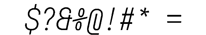 MuotoMonoCondensed ThinItalic Font OTHER CHARS