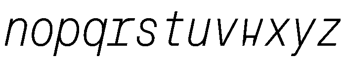 MuotoMonoCondensed ThinItalic Font LOWERCASE