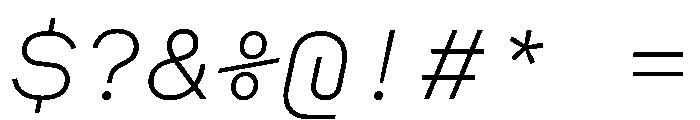 MuotoMonoExtended ThinItalic Font OTHER CHARS