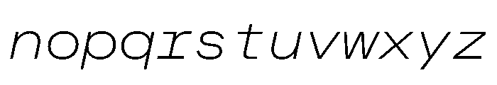 MuotoMonoExtended ThinItalic Font LOWERCASE