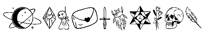 Mystic Tattoo Set Font OTHER CHARS