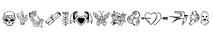 Mystic Tattoo Set Font LOWERCASE