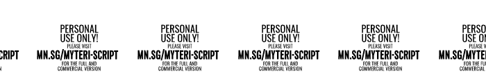 Myteri Script PERSONAL USE ONLY Regular PERSONAL USE ONLY Font OTHER CHARS