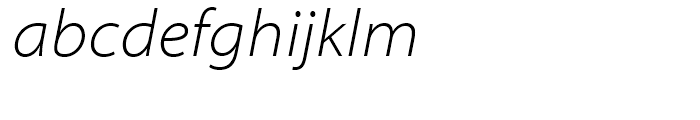 Myriad Light Semi Extended Italic Font LOWERCASE