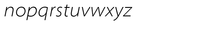 Myriad Light Semi Extended Italic Font LOWERCASE