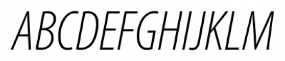 Myriad Pro Condensed Light Italic Font UPPERCASE