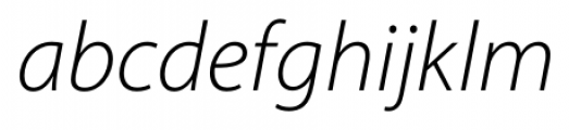 Myriad Pro Light Italic Font LOWERCASE