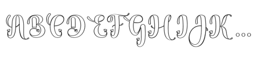 My Homey Belya Outline Font UPPERCASE