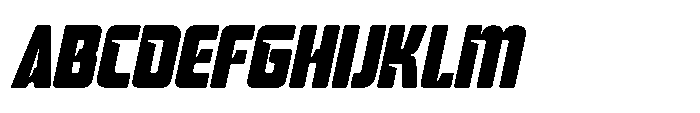 Mysteron Notched Heavy Italic Font UPPERCASE