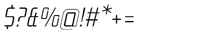 Mysteron Notched Light Italic Font OTHER CHARS