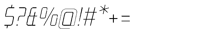 Mysteron Notched Thin Italic Font OTHER CHARS