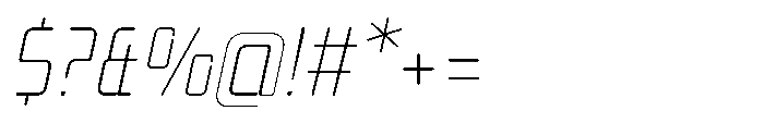 Mysteron Solid Thin Italic Font OTHER CHARS
