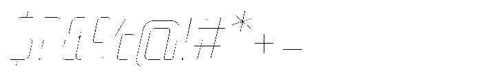 Mysteron Stencil Hairline Italic Font OTHER CHARS