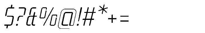 Mysteron Stencil Light Italic Font OTHER CHARS