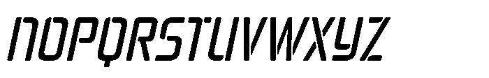 Mysteron Stencil Medium Italic Font UPPERCASE