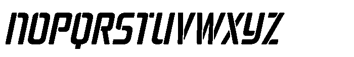 Mysteron Stencil Semi Bold Italic Font UPPERCASE