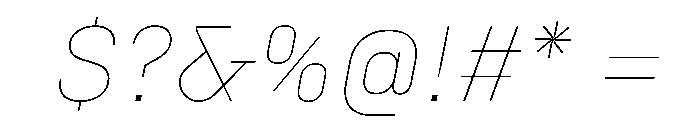 N27 ThinItalic Font OTHER CHARS