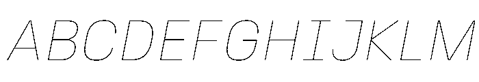 N27 ThinItalic Font UPPERCASE