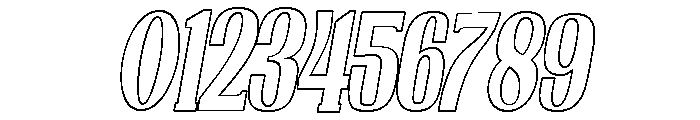 Nakumita Cond Obliq Outline Font OTHER CHARS
