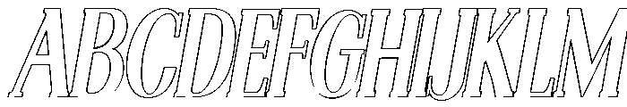 Nakumita Cond Obliq Outline Font UPPERCASE