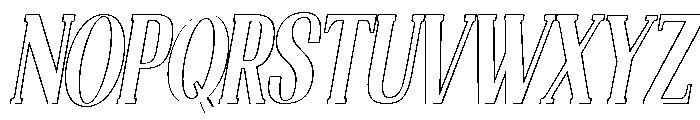Nakumita Cond Obliq Outline Font UPPERCASE