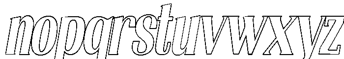 Nakumita Cond Obliq Outline Font LOWERCASE