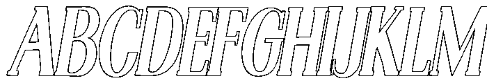 Nakumita-CondObliqOutline Font UPPERCASE