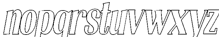 Nakumita-CondObliqOutline Font LOWERCASE
