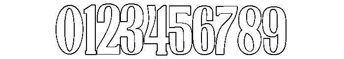 Nakumita Condensed Outline Font OTHER CHARS
