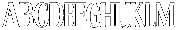 Nakumita Condensed Outline Font UPPERCASE