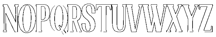 Nakumita Condensed Outline Font UPPERCASE