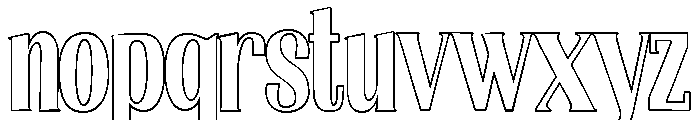 Nakumita Condensed Outline Font LOWERCASE