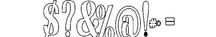 Nakumita-CondensedOutline Font OTHER CHARS