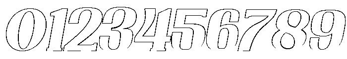 Nakumita Exp Obliq Outline Font OTHER CHARS