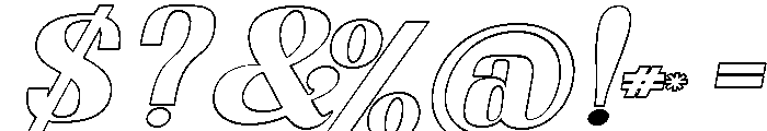 Nakumita Exp Obliq Outline Font OTHER CHARS
