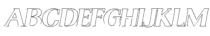 Nakumita Exp Obliq Outline Font UPPERCASE