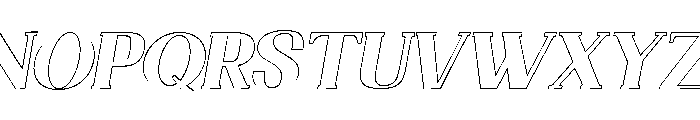 Nakumita Exp Obliq Outline Font UPPERCASE
