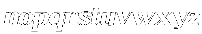 Nakumita Exp Obliq Outline Font LOWERCASE