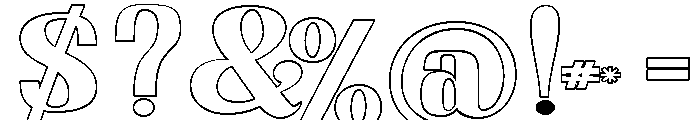 Nakumita Expanded Outline Font OTHER CHARS