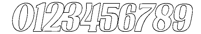 Nakumita Oblique Outline Font OTHER CHARS